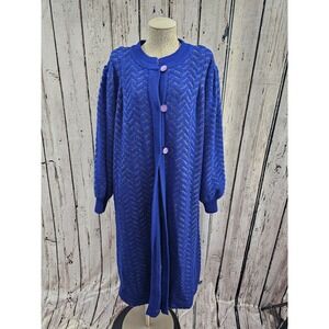 Women's 40‎ VINTAGE Bonnie Lee LeRoy Wool Angora Chevron Duster Cardgian EUC!